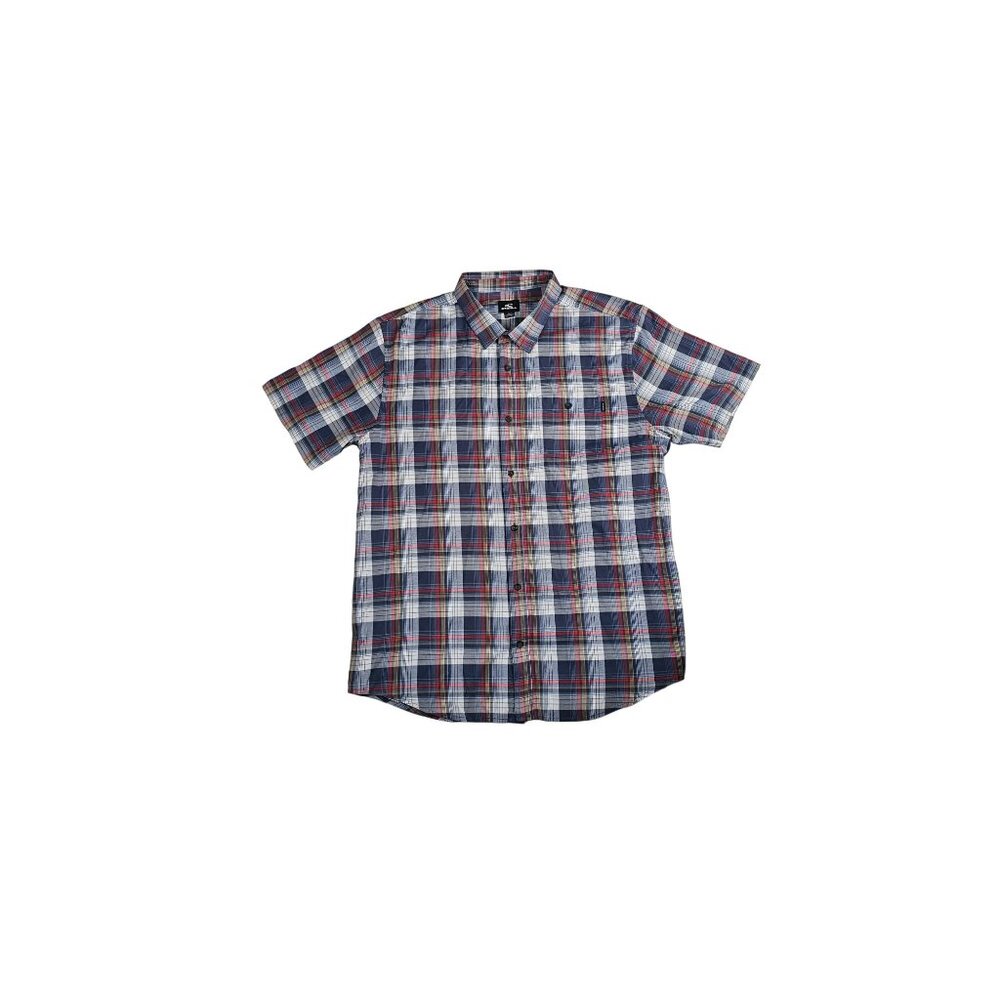 O'neill Men's XL Plaid Button-Down Shirt, Blue Red, Standard Fit